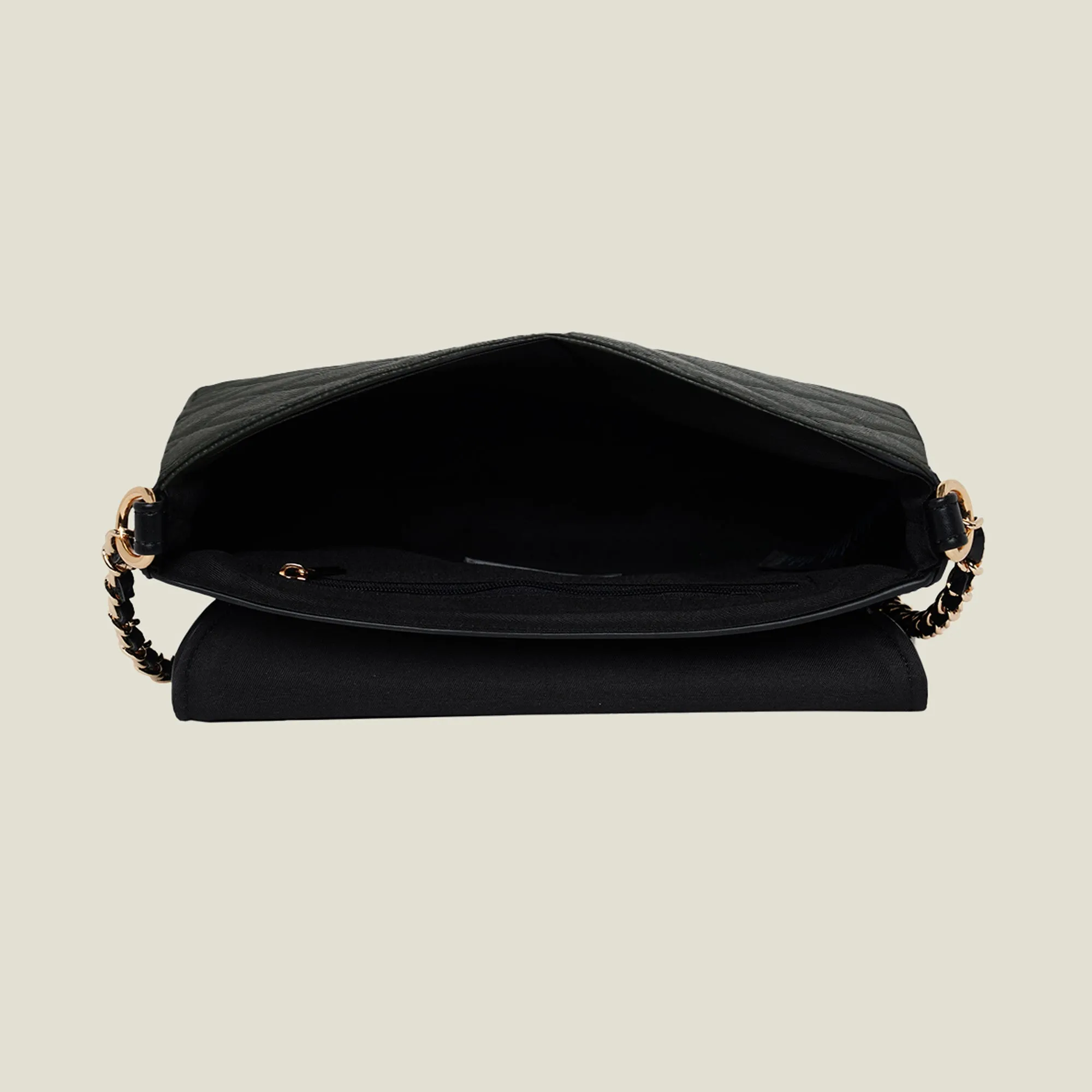 Accessorize London Women's Black Velvet Sling Bag