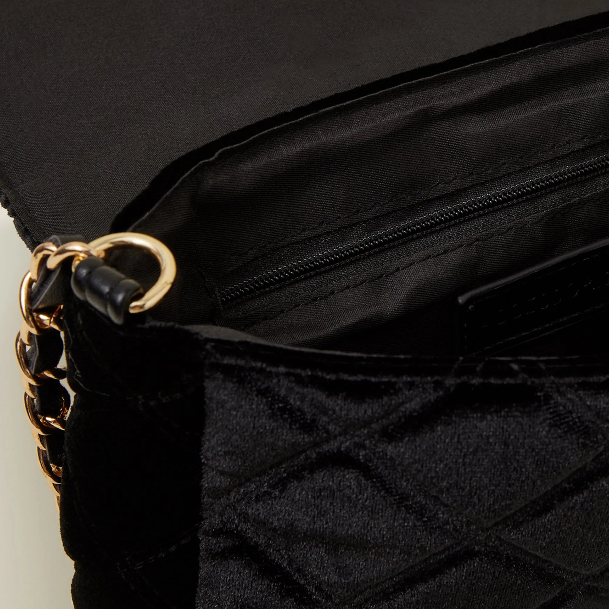 Accessorize London Women's Black Velvet Sling Bag