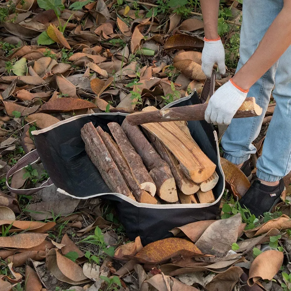 Amagabeli 4ft Firewood Rack   Large Canvas Firewood Carrier Log Tote