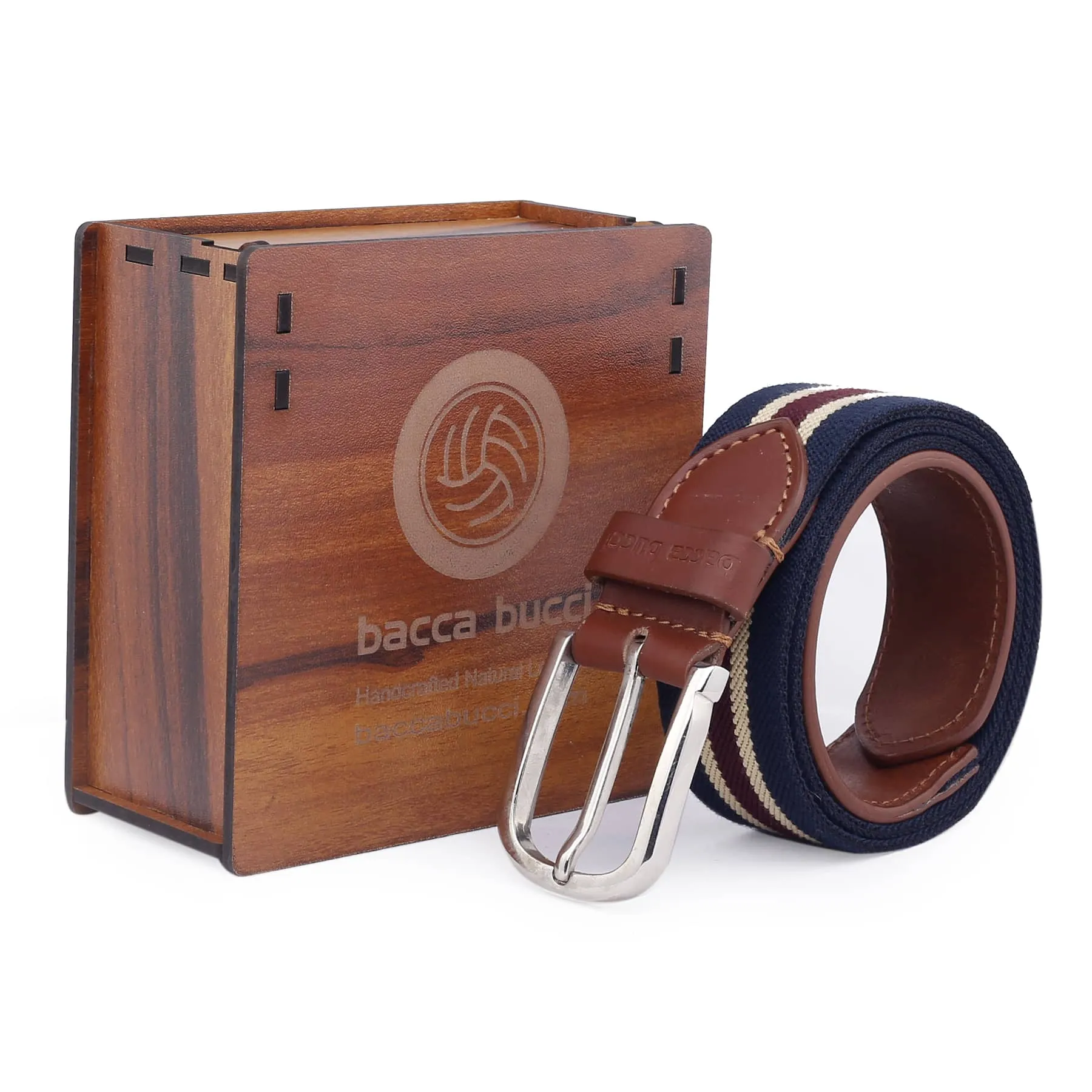 Bacca Bucci Mens Comfort Stretch Casual Fabric Belts