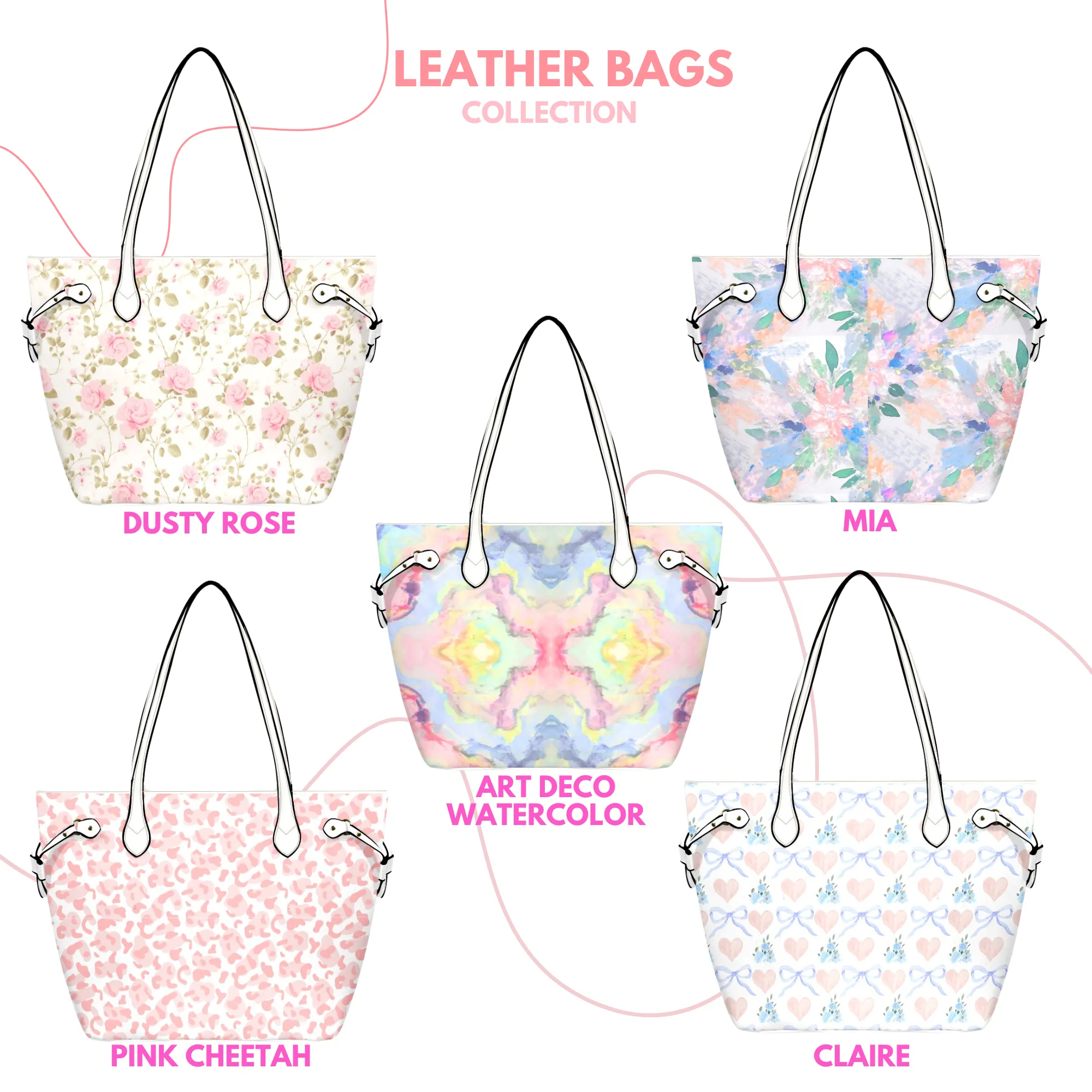 Ballet Bow Floral Leather Bag | Perfect Gift for Her | Elegant & Durable Fashion Tote