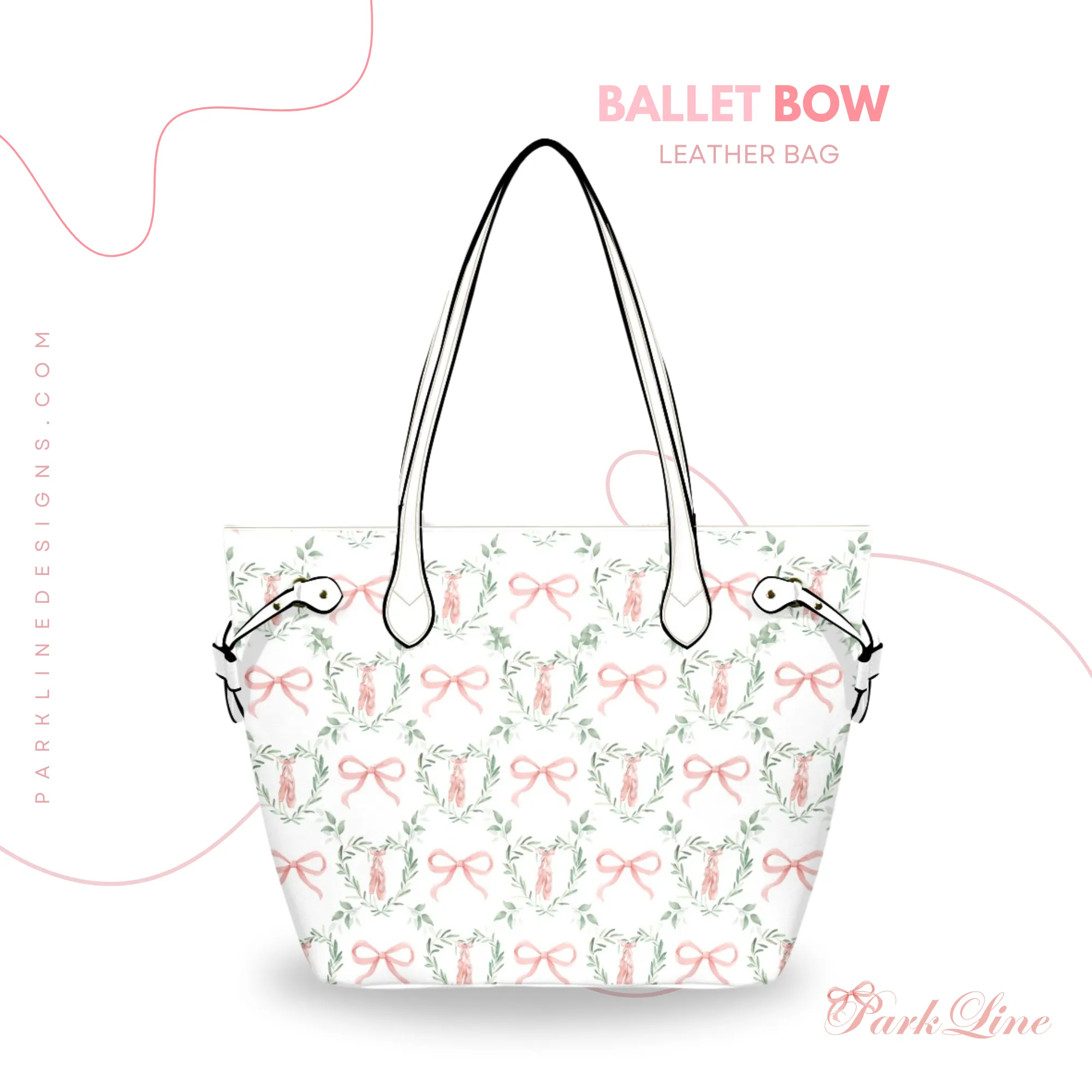 Ballet Bow Floral Leather Bag | Perfect Gift for Her | Elegant & Durable Fashion Tote