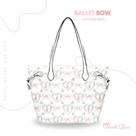 Ballet Bow Floral Leather Bag | Perfect Gift for Her | Elegant & Durable Fashion Tote