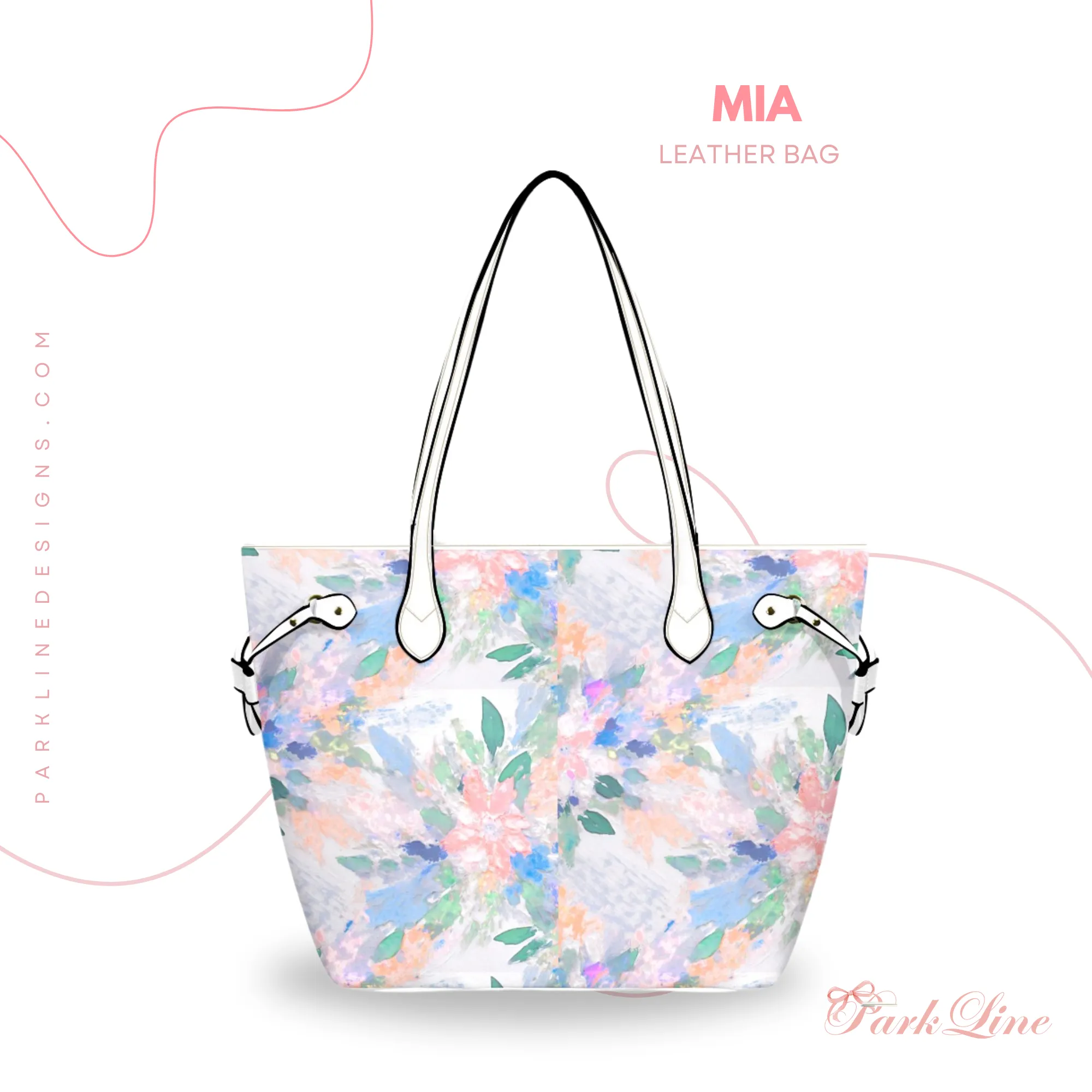 Ballet Bow Floral Leather Bag | Perfect Gift for Her | Elegant & Durable Fashion Tote