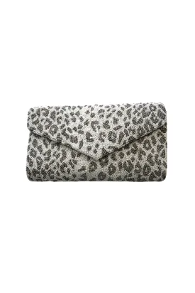 Beaded Leopard Clutch