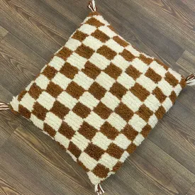 Berber Cushion Gold Checkered