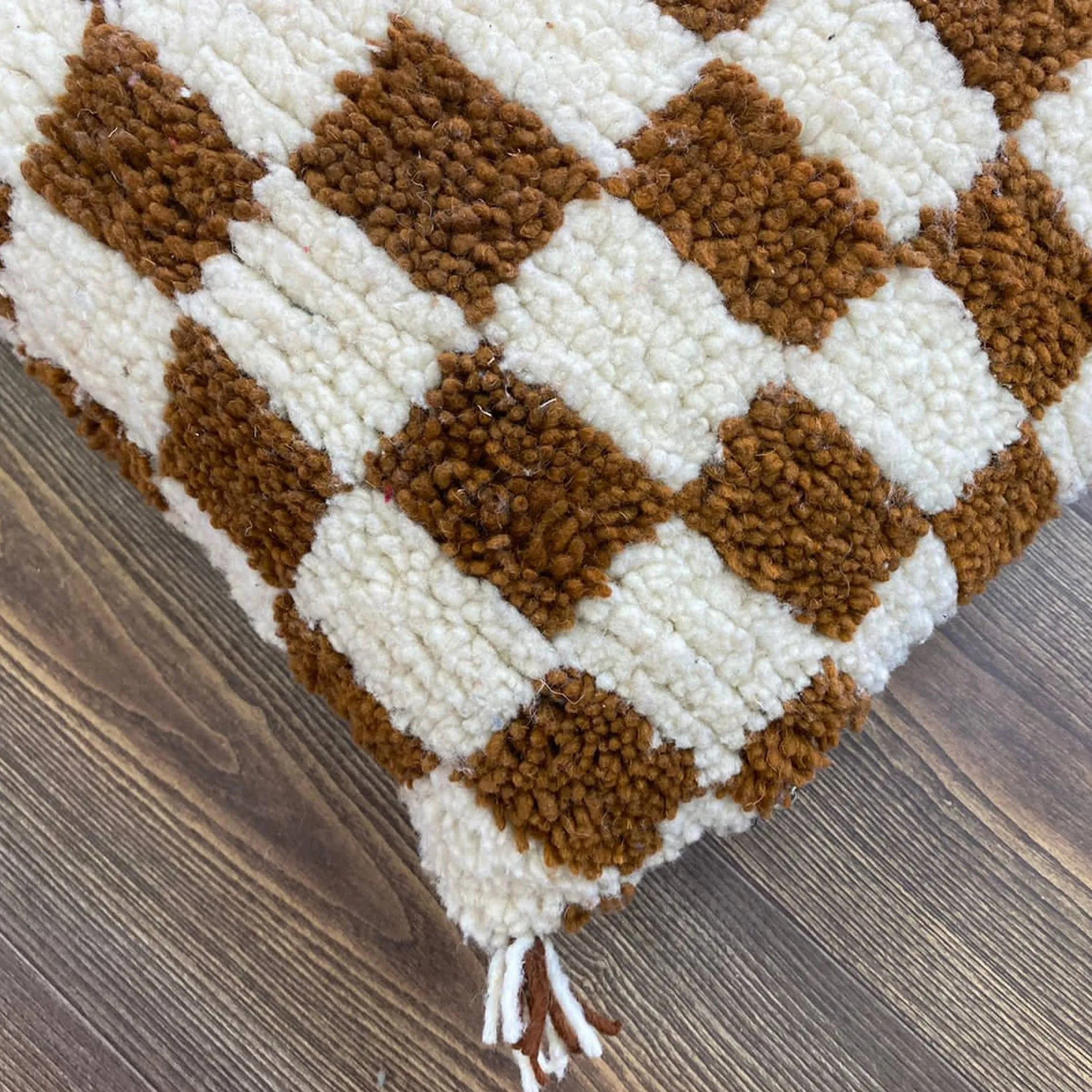 Berber Cushion Gold Checkered