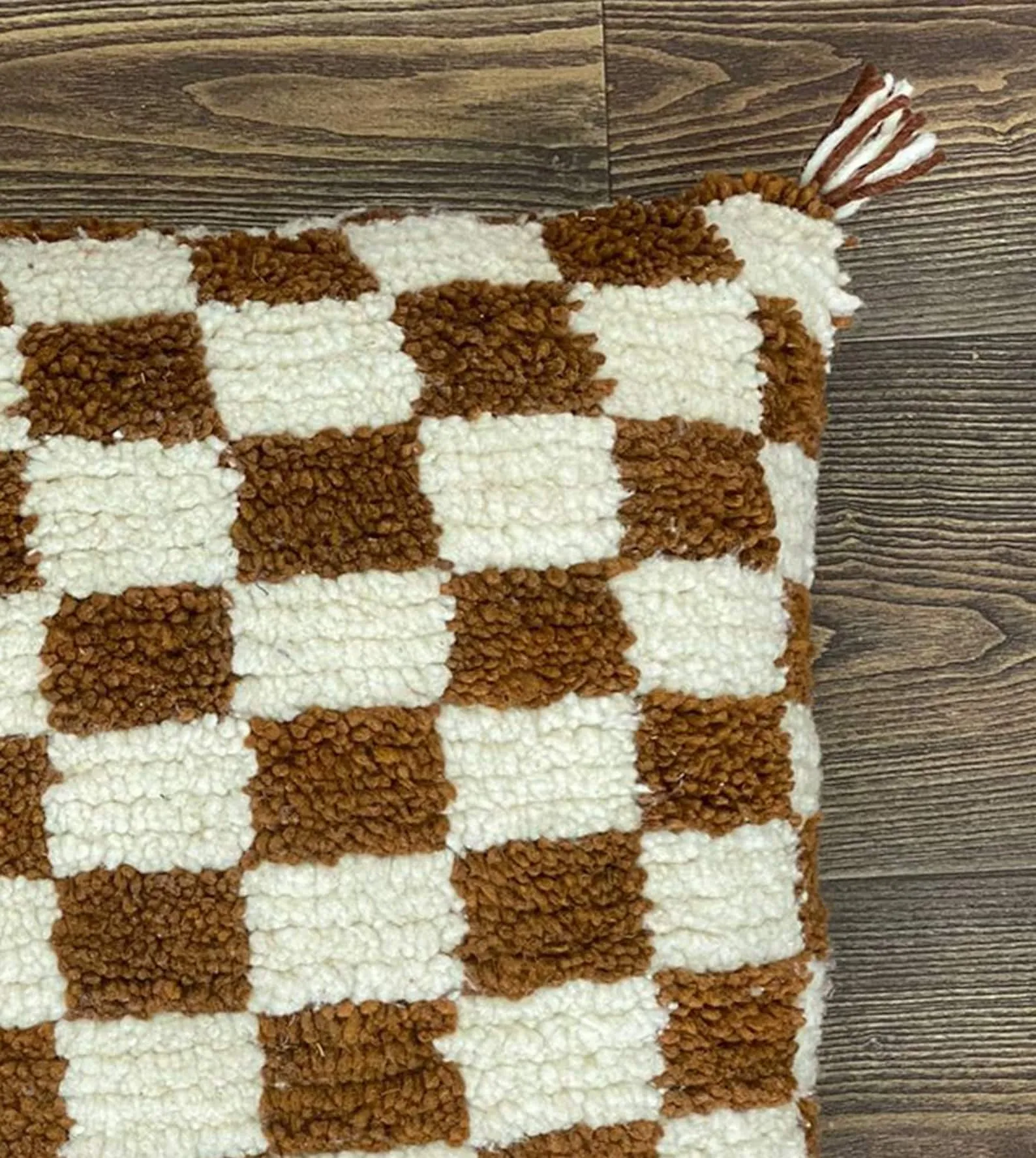 Berber Cushion Gold Checkered