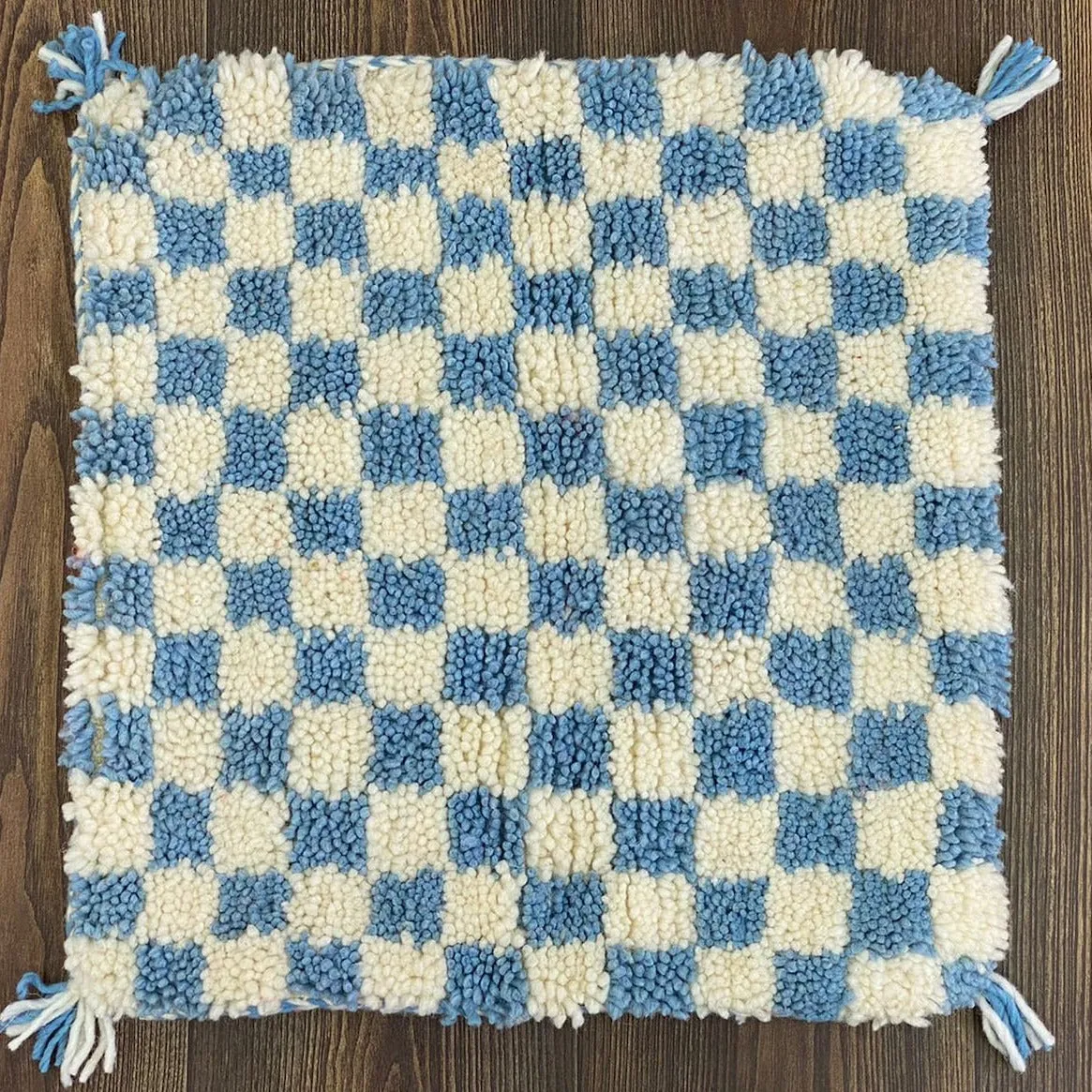 Berber Pillow Sky Blue Checkered