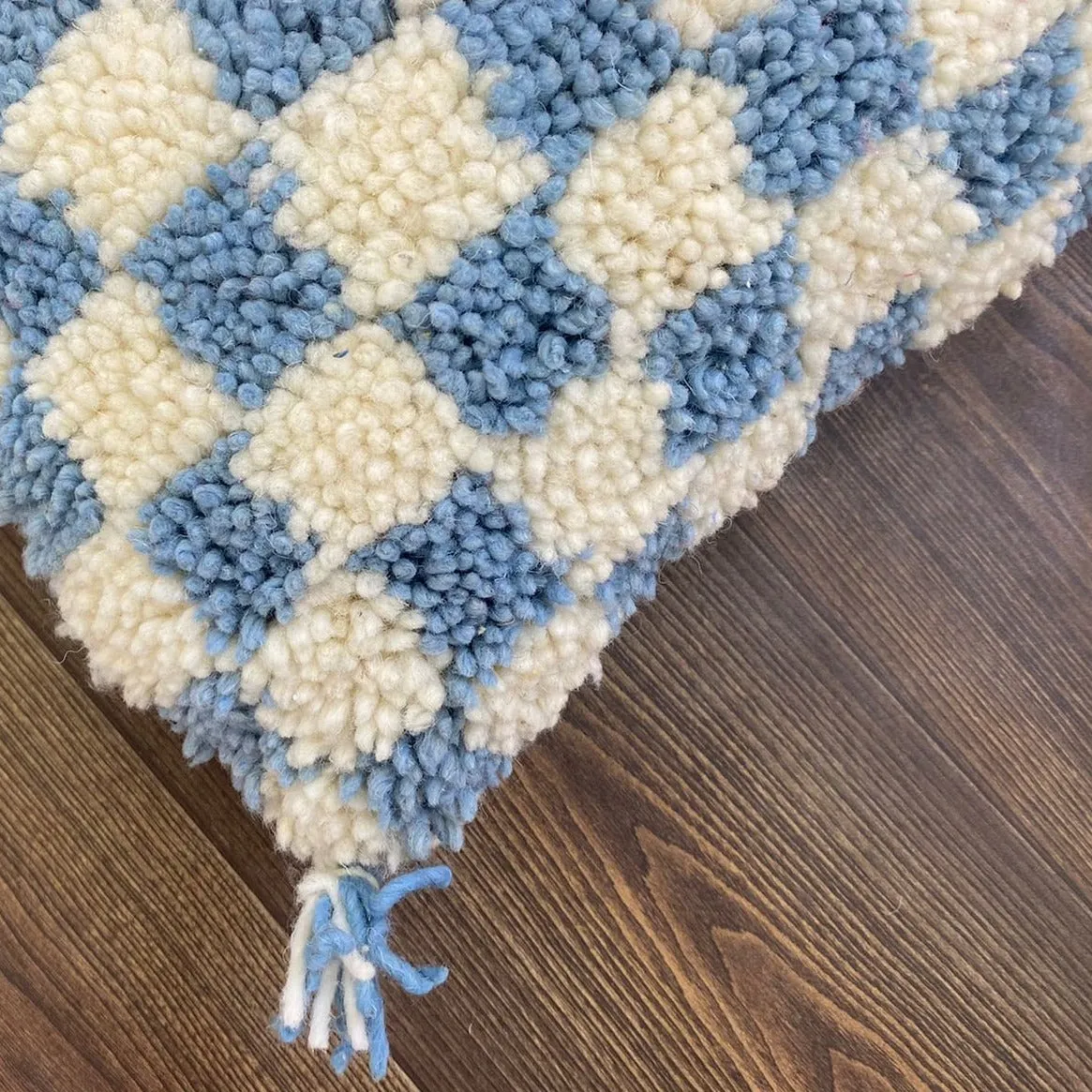 Berber Pillow Sky Blue Checkered