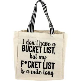 Bucket List 100% Cotton Twill Gift Bag