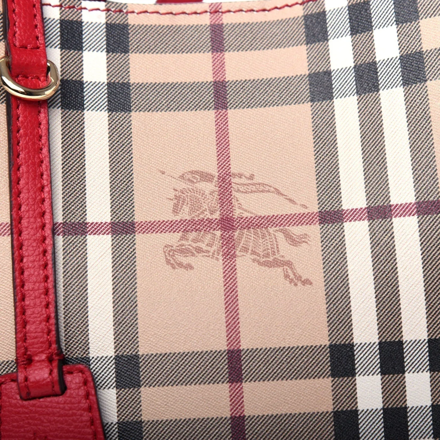 BURBERRY HAYMARKET CHECK LORNE BUCKET BAG