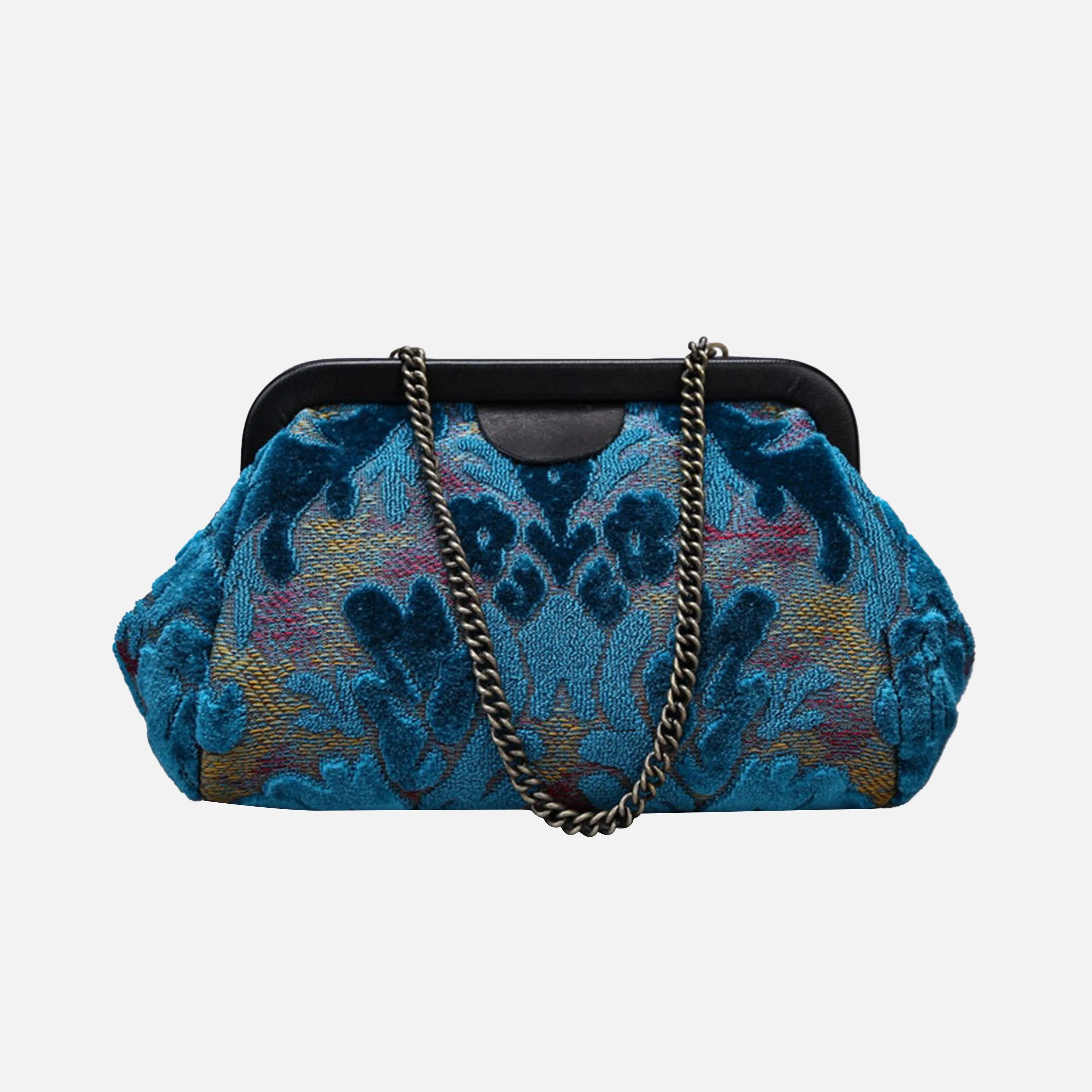 Burnout Velvet Aqua Blue Evening Bag Clutch