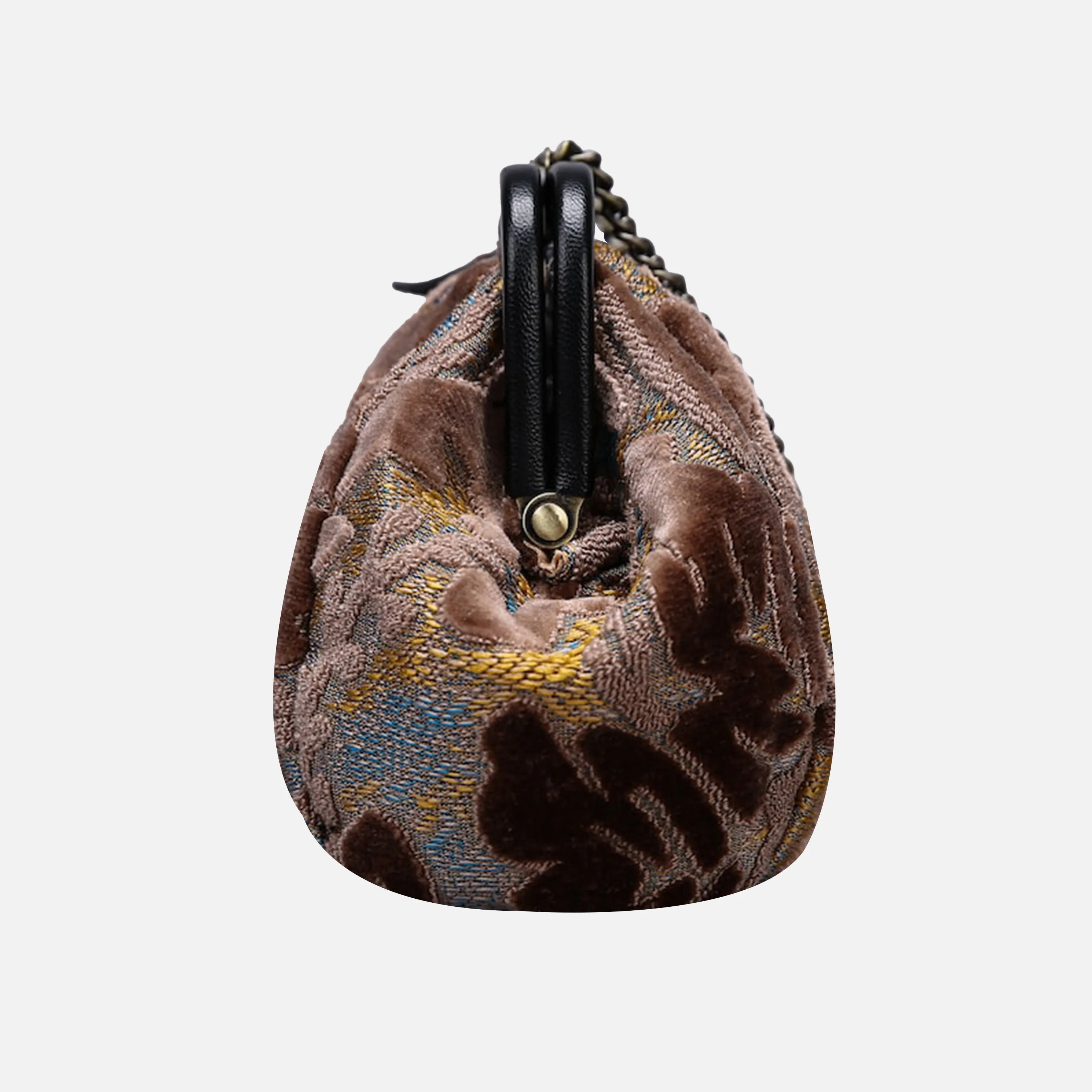 Burnout Velvet Camel Evening Bag Clutch