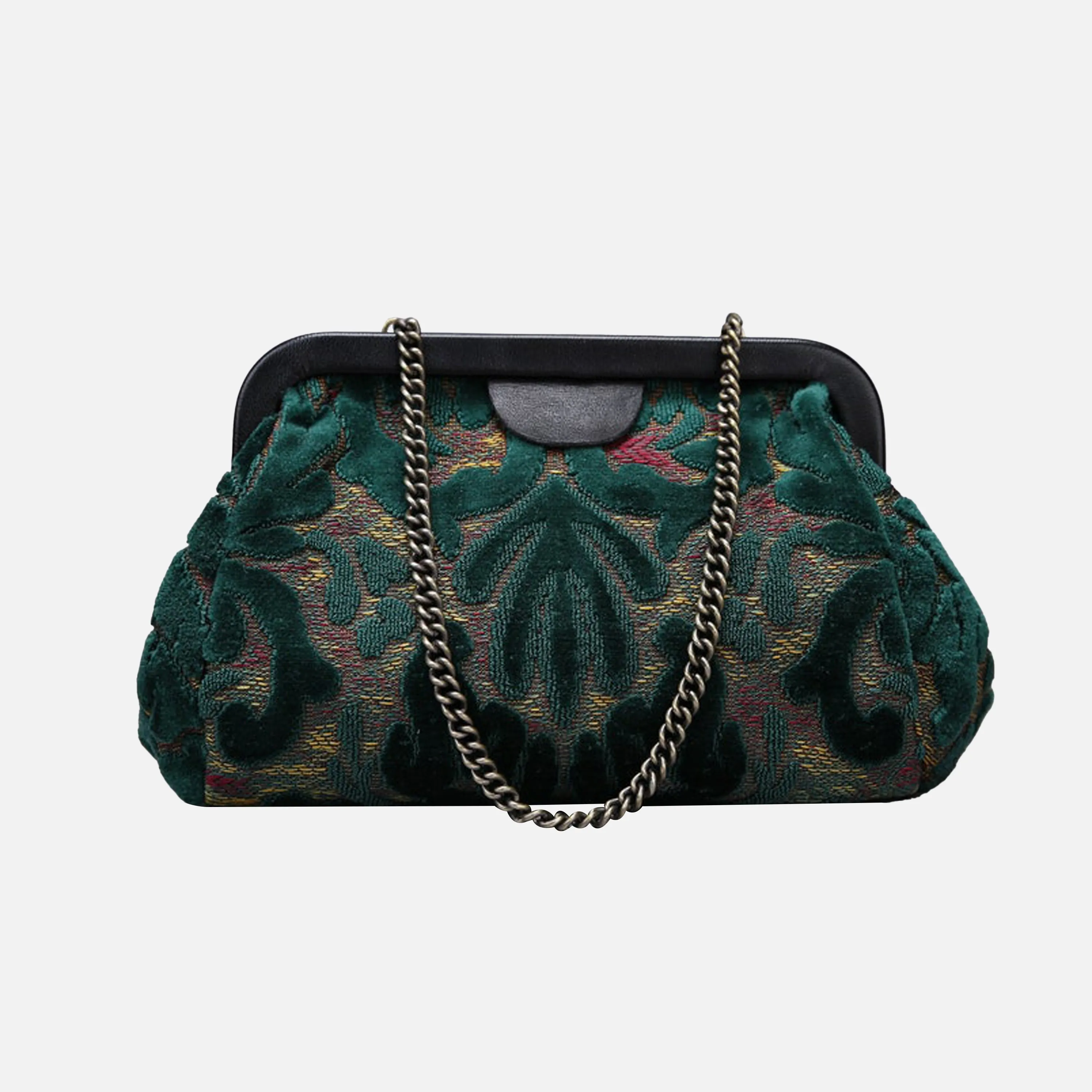 Burnout Velvet Jade Green Evening Bag Clutch