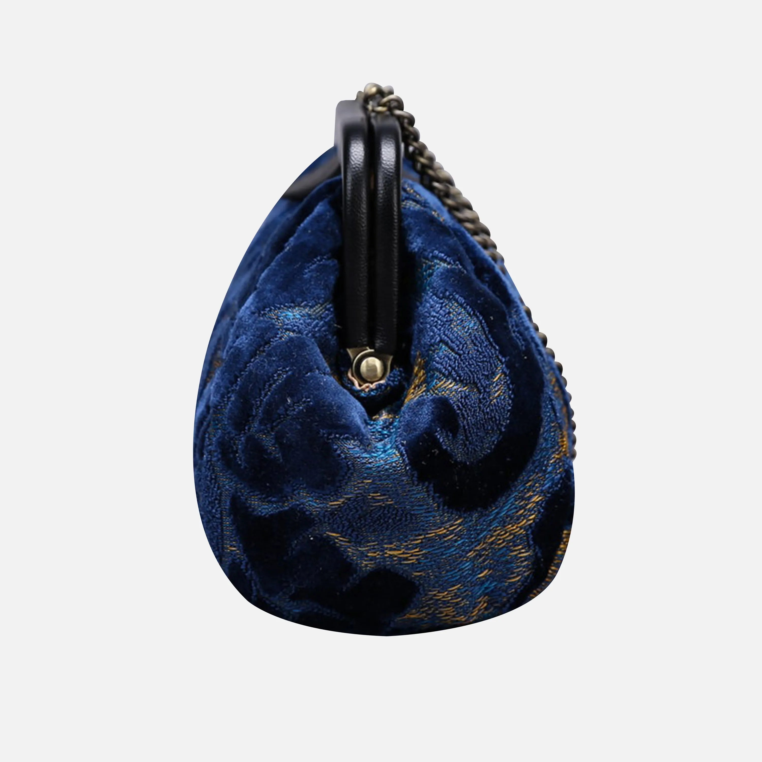 Burnout Velvet Navy Evening Bag Clutch