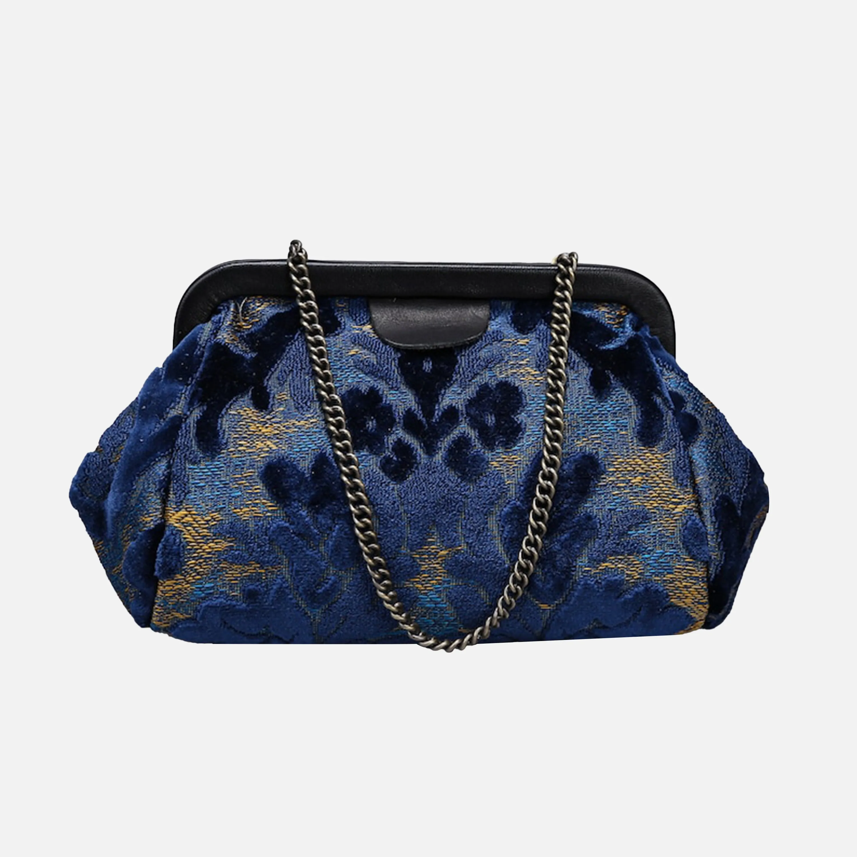 Burnout Velvet Navy Evening Bag Clutch