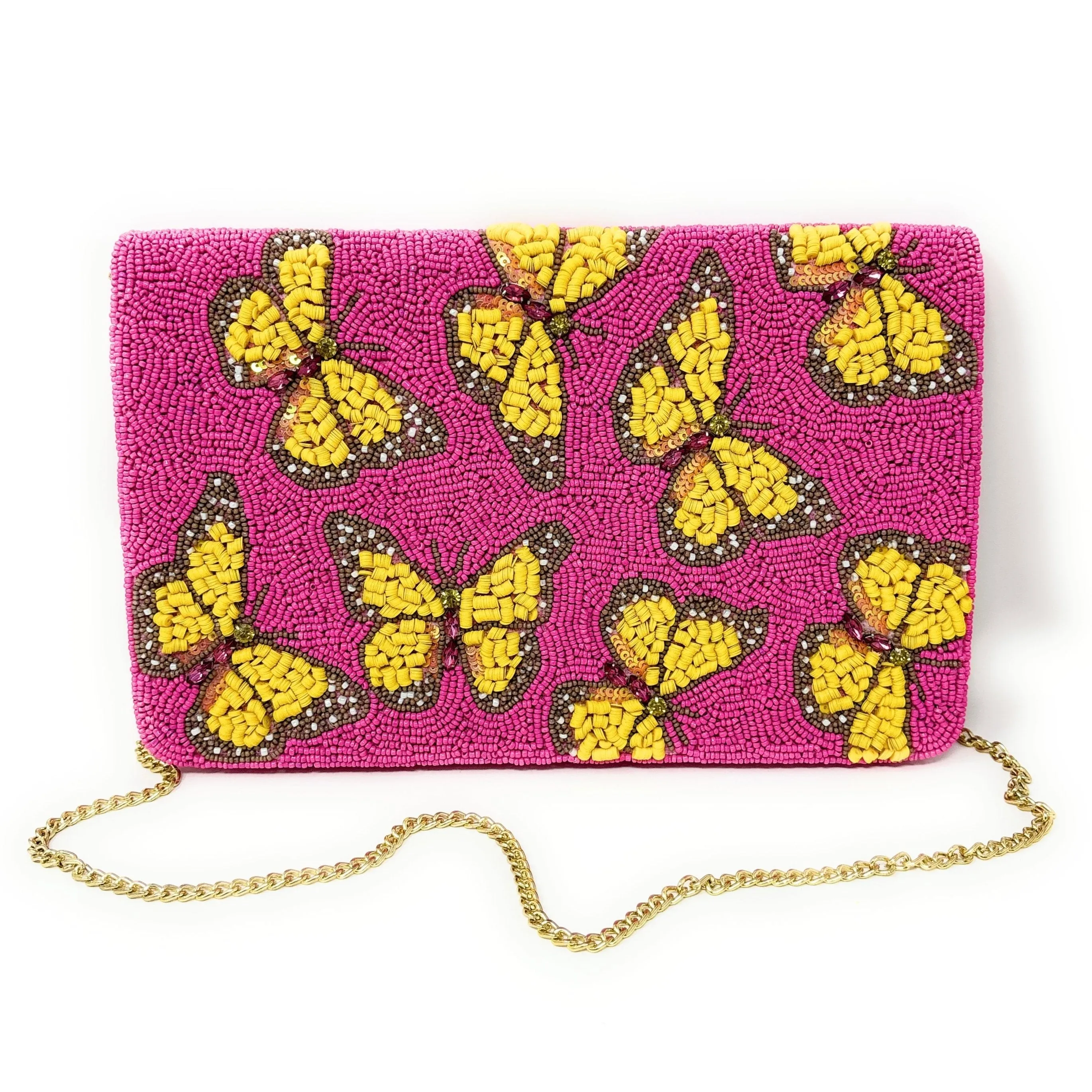 Butterfly Beaded Clutch Purse