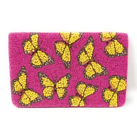 Butterfly Beaded Clutch Purse