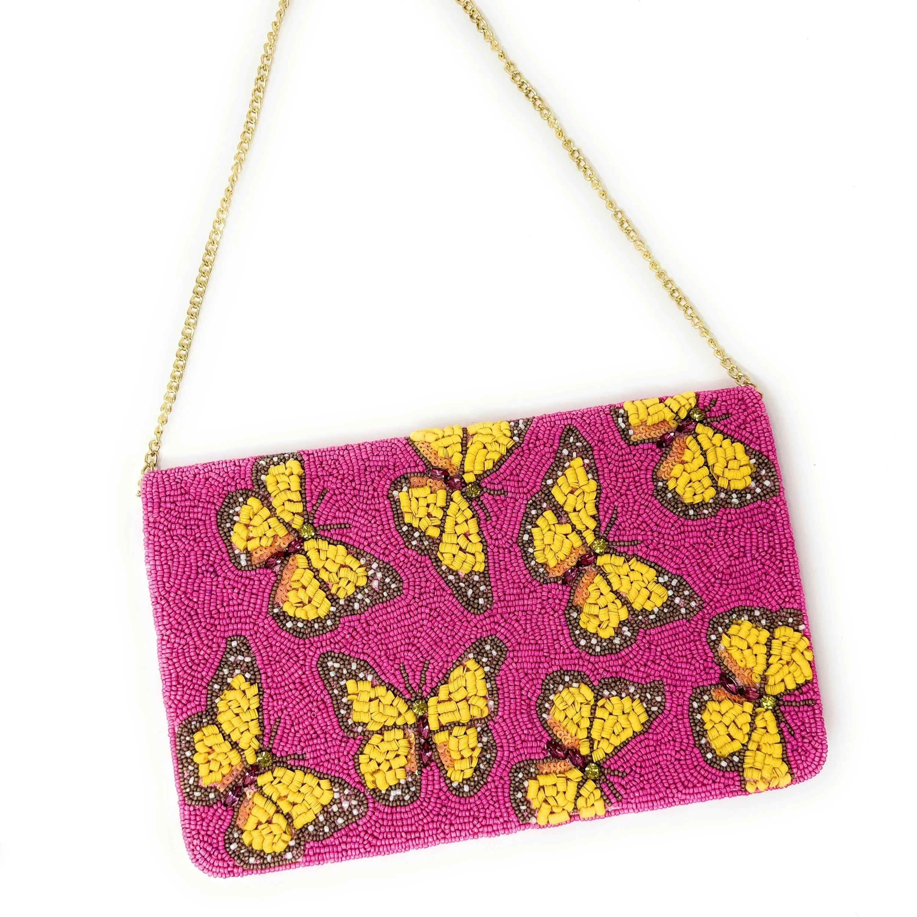 Butterfly Beaded Clutch Purse