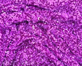 Dark Lavender on Lavender  Stretch Velvet Sequin Upholstery Fabric All Over Full Sequin