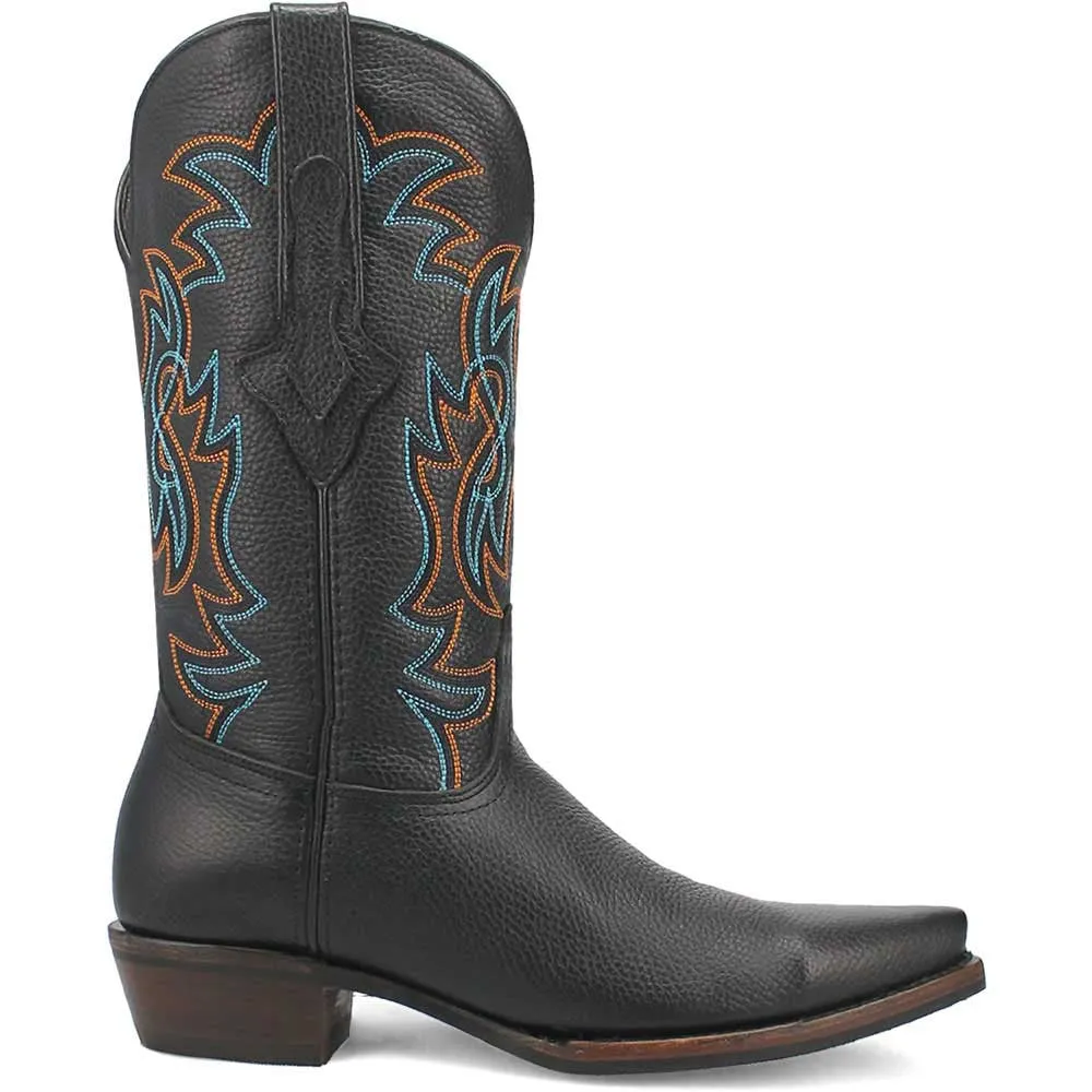 Dingo Gold Rush Black Leather Snip Toe Western Boots