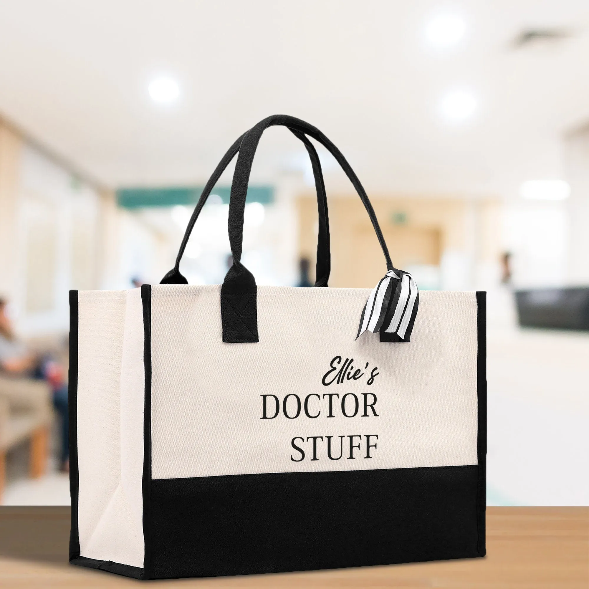 Doctor Stuff Name Custom Personalized Cotton Canvas Tote Bag Nurse Gift Future Nurse Gift Nursing Student Graduation Gift