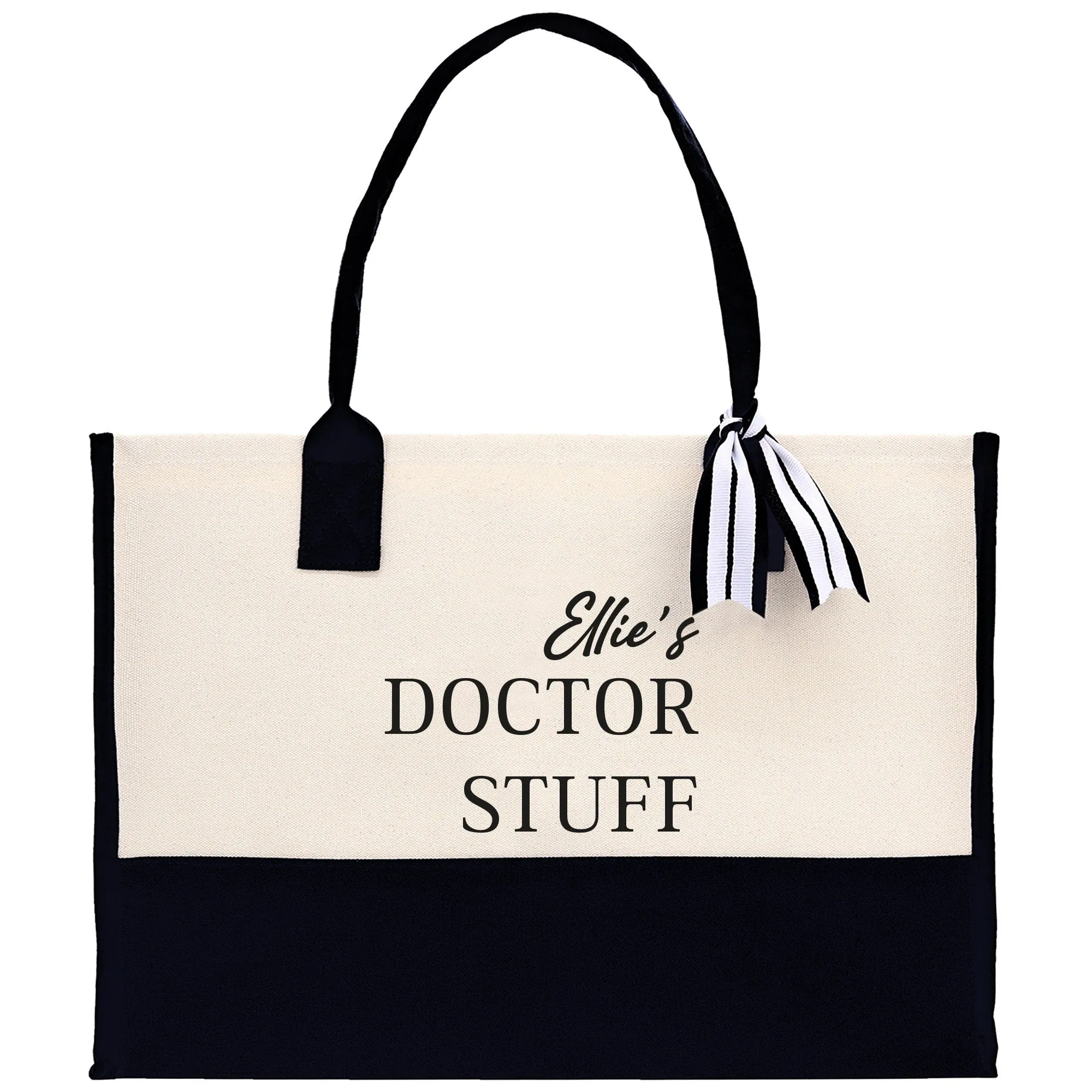 Doctor Stuff Name Custom Personalized Cotton Canvas Tote Bag Nurse Gift Future Nurse Gift Nursing Student Graduation Gift