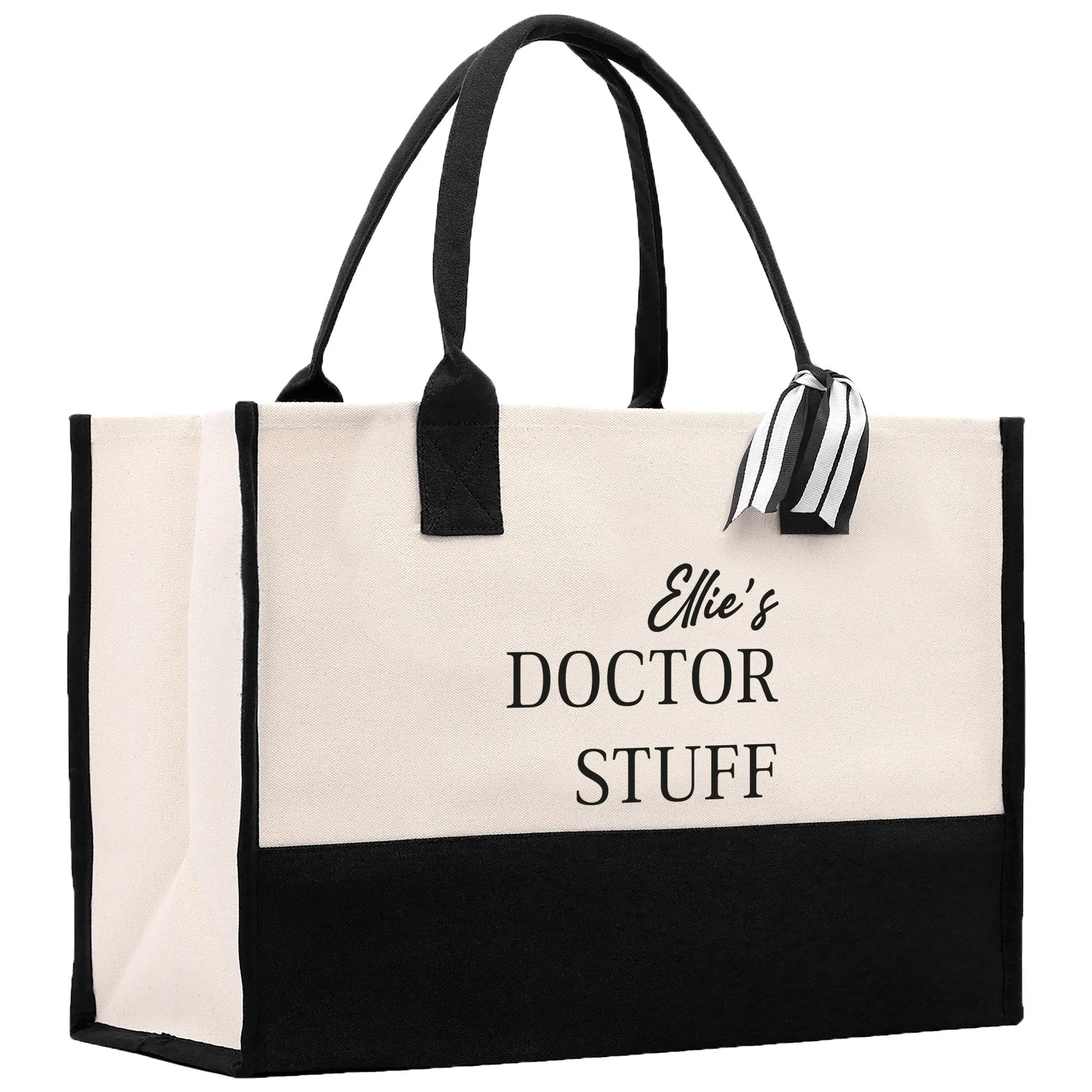 Doctor Stuff Name Custom Personalized Cotton Canvas Tote Bag Nurse Gift Future Nurse Gift Nursing Student Graduation Gift