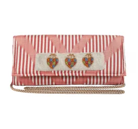 Du Monde Collection - Gasparilla Erzulie Silk Ikat Clutch - Pink, Coral, Multi