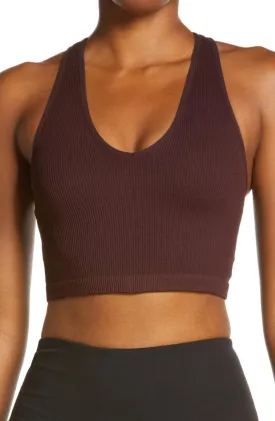 FREE PEOPLE MOVEMENT FREE THROW CROP BLACK RAISIN