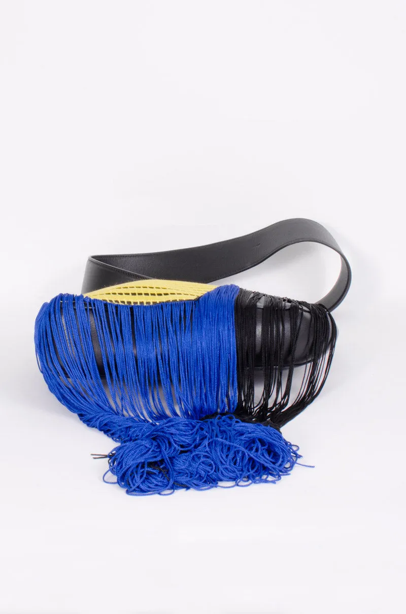 FRINGE LEATHER PURSE WITH TAGS