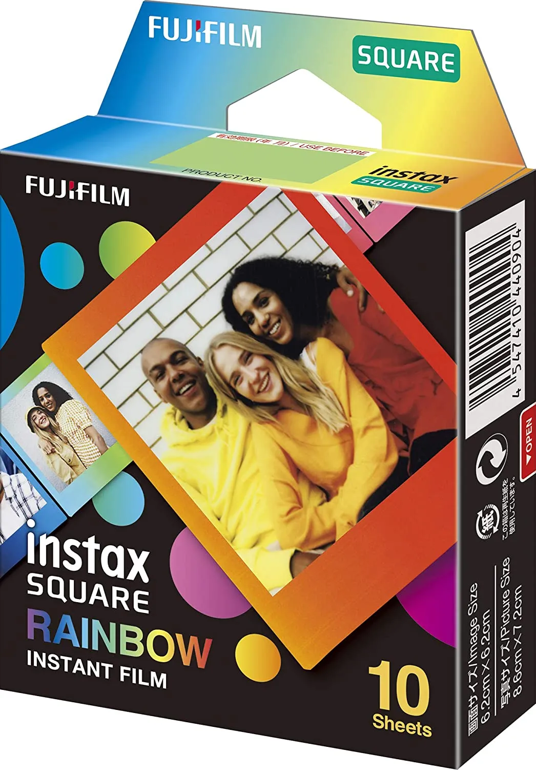 Fujifilm Instax Square Rainbow Frame 10 Sheets Film for Fujifilm Instax Square Cameras