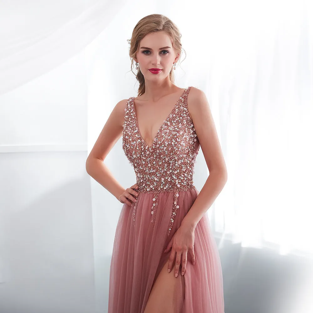 Funki Buys | Dresses | Women's Beaded  Evening Dress | Tulle