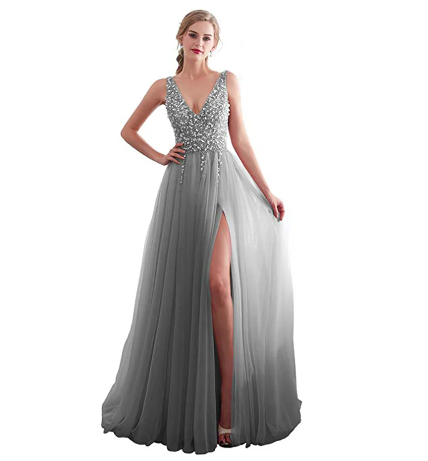 Funki Buys | Dresses | Women's Beaded  Evening Dress | Tulle