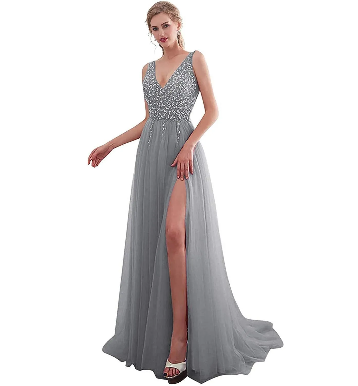 Funki Buys | Dresses | Women's Beaded  Evening Dress | Tulle