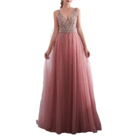 Funki Buys | Dresses | Women's Beaded  Evening Dress | Tulle