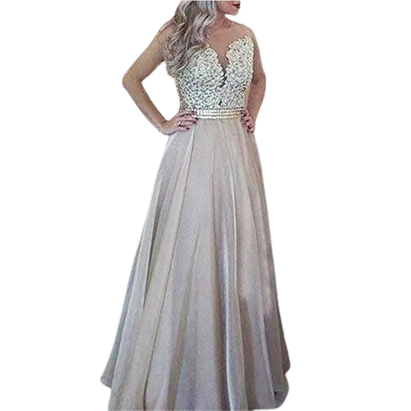 Funki Buys | Dresses | Women's Chiffon Beaded Prom Dress