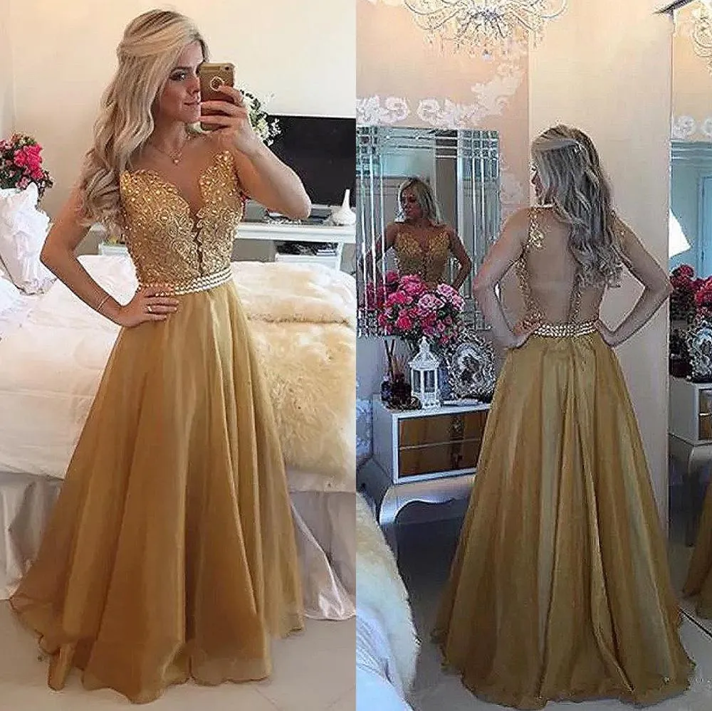 Funki Buys | Dresses | Women's Chiffon Beaded Prom Dress