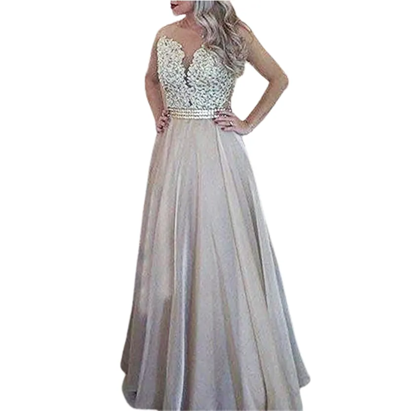 Funki Buys | Dresses | Women's Chiffon Beaded Prom Dress