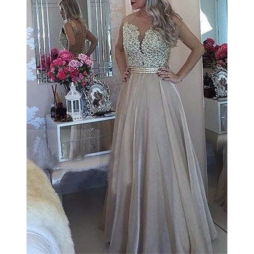 Funki Buys | Dresses | Women's Chiffon Beaded Prom Dress