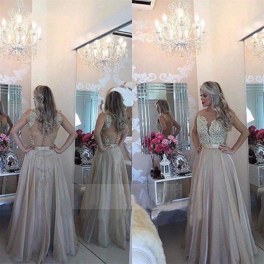 Funki Buys | Dresses | Women's Chiffon Beaded Prom Dress