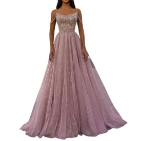 Funki Buys | Dresses | Women's Elegant Sequin Tulle Ball Gown