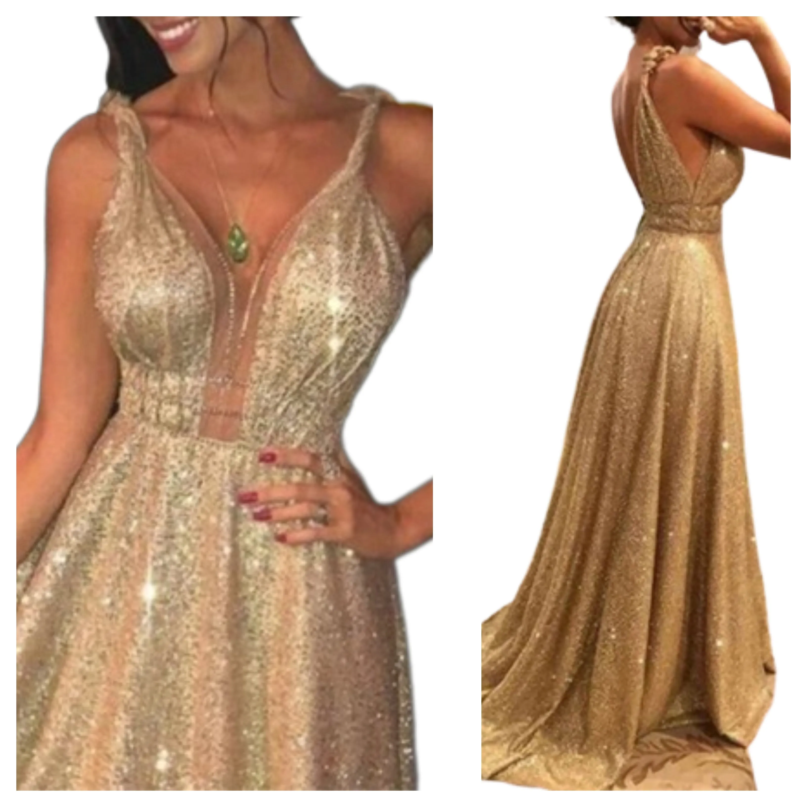 Funki Buys | Dresses | Women's Long Sparkly Prom Ball Dress