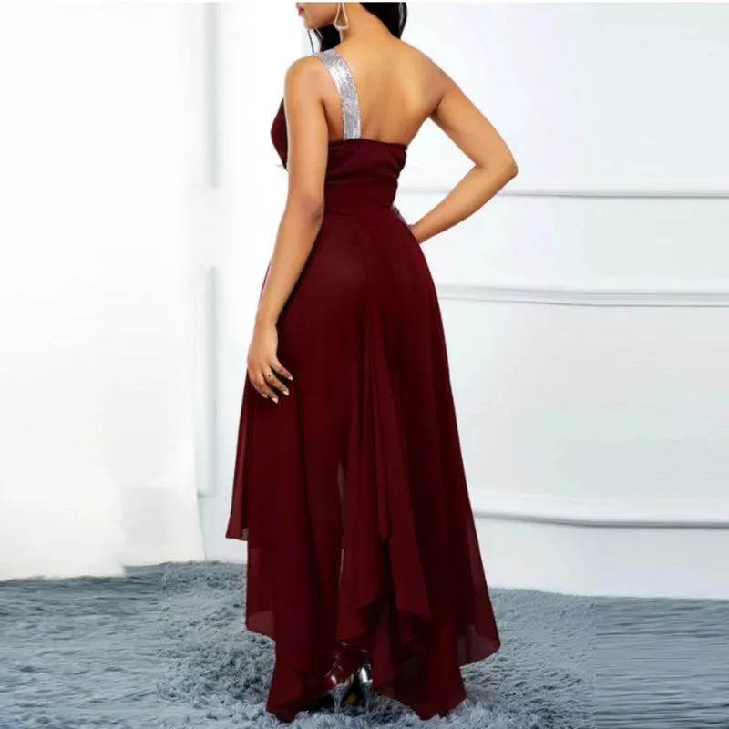 Funki Buys | Dresses | Women's One Shoulder Chic Party Dress