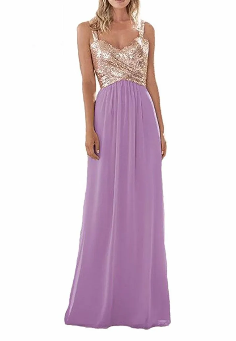 Funki Buys | Dresses | Women's Sequin Prom Bridesmaid Dress