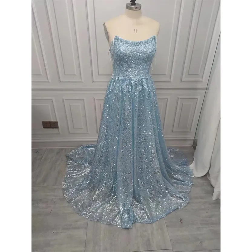 Funki Buys | Dresses | Women's Sequin Tulle Long Prom Dress