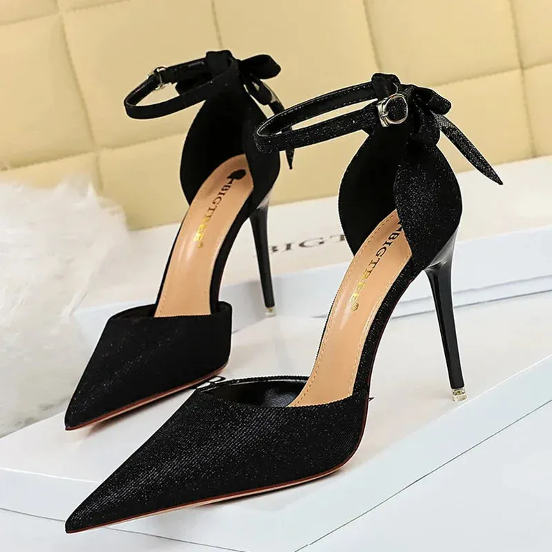 Funki Buys | Shoes | Women's Glitter Bow Knot Strappy Heels