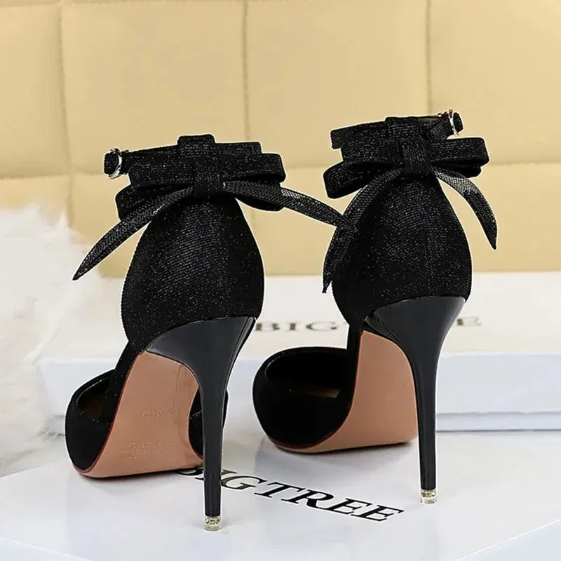 Funki Buys | Shoes | Women's Glitter Bow Knot Strappy Heels