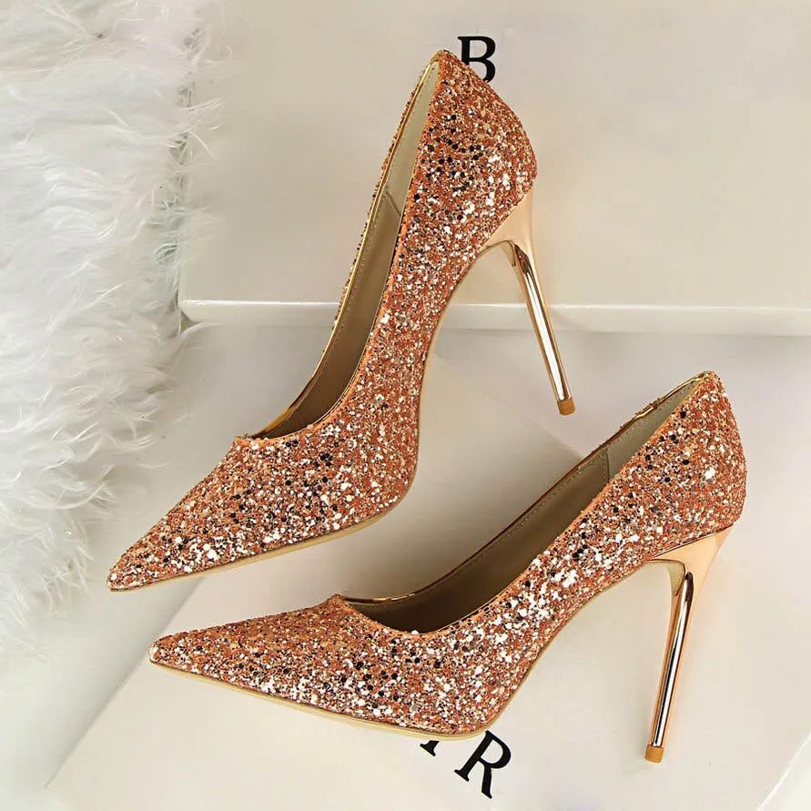 Funki Buys | Shoes | Women's High Heel Glitter Prom Pumps